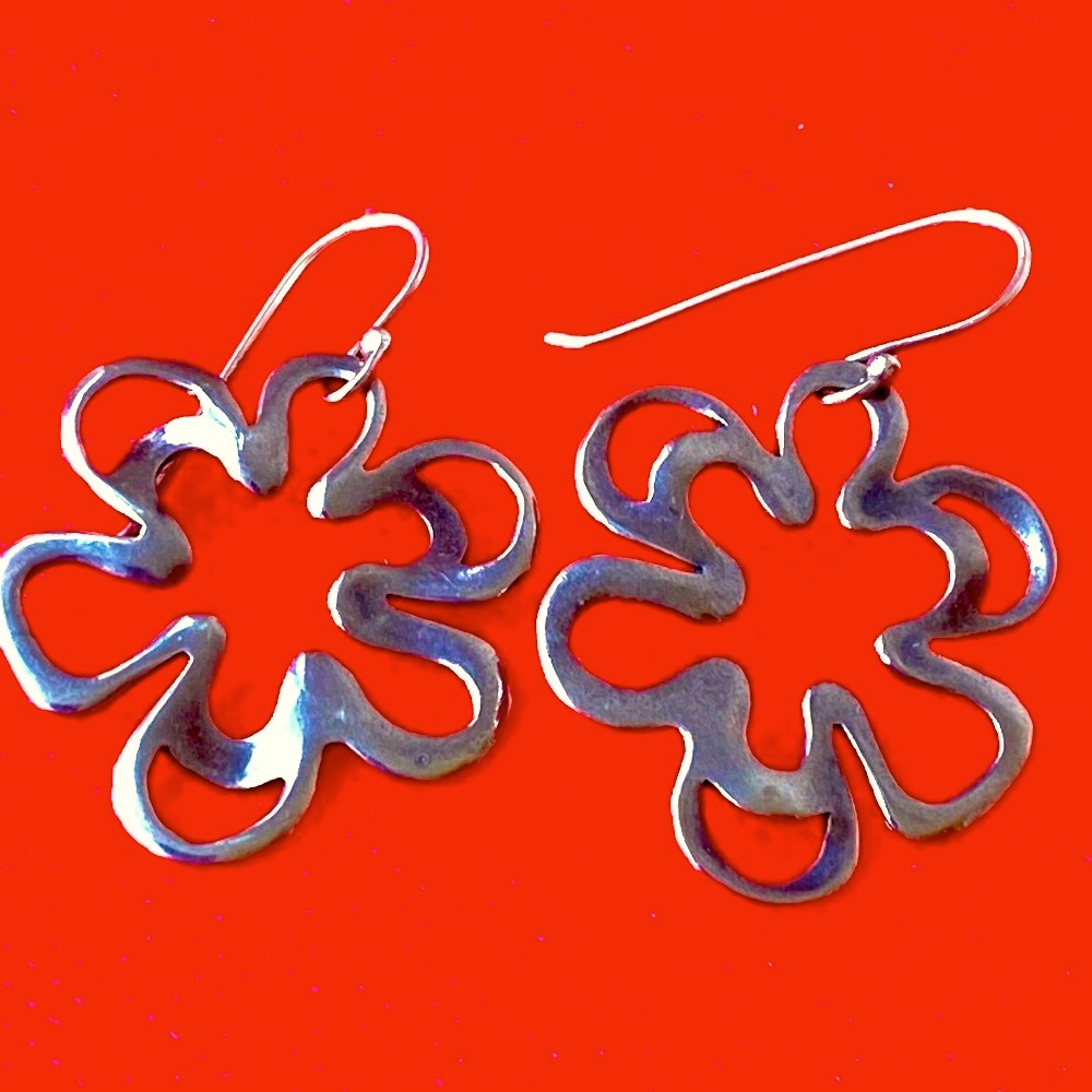Silpada Open Flower Sterling Silver Dangle Earrings
